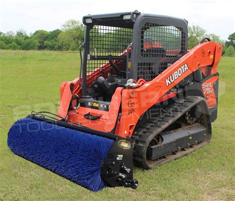 mini skid steer broom attachment|hydraulic broom for skid steer.